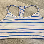 Lululemon Flow Y Bra Deauville Stripe Pipe Dream Blue White size 6 Photo 0