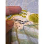 Christian Siriano New York Green White Abstract Puff Sleeve Crop Top L Size L Photo 2