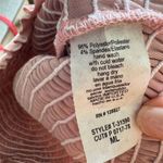 Tres Bien Women's Off-Shoulder Pink Velvet Smocked Crop Top Size M Photo 2