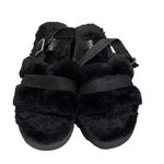 Koolaburra by Ugg Black Fuzz'd Out Faux Fur Slide Sandals Womens Size 10 EU 41 Photo 1