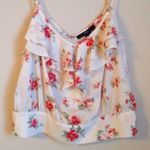 Forever 21 Floral Chiffon Ruffle Crop Top Photo 2