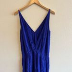 Ba&sh  Blue Faux Wrap Cropped Wide Leg Combinaison Flata Jumpsuit Photo 7