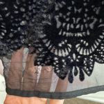 Loft Black Velvet Burnout Top Mesh Grunge Witchy Gothic Whimsigoth Small Photo 4