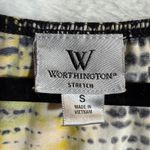 Worthington S Abstract Dot Print Stretch Ruched Top Yellow Chic Y2K Girlhood Photo 4