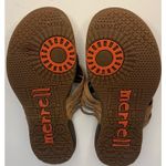 Merrell  Brown Leather Thong‎ Sandals Women's Size 7 Floral Slip-On Comfort Shoes Photo 6
