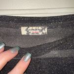 Free People  Glittery Charcoal Long Sleeve Top Photo 1