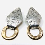 Hand tooled artisan sterling/brass earring, 19.6g Photo 4