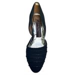 Vintage Black Beaded Heels Pumps Gino Aldrovandi Leather EU 38 1/2 US 8 Formal Photo 9