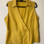 Ashley Stewart  Yellow Linen Blend Vest Tank Waistcoat Plus Size 16W Photo 0