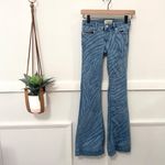 Free People We The Free Zebra Print Low Rise Flare Leg Jeans Blue Size 26 Photo 1