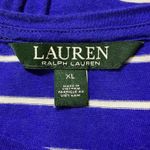 Ralph Lauren LRL  Shirt Top XL Blue Royal Striped Casual Cotton Long Sleeve Crest Photo 4