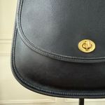 Coach Vintage 90s Crescent Saddle Bag Black Leather Brass 9988 Photo 2