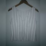 White House | Black Market  6 Sleeveless Striped White Crop V-Back Lined Top Photo 4