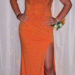 Ellie Wilde Orange Prom Dress Photo 1