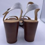 Lucky Brand zashti platform wedge sandals women Size 9 white/brown- New Photo 7