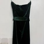 Lucy Paris  Green Alex Velvet Cropped Strapless Jumpsuit Sz M Photo 7