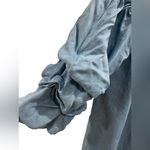 ZARA Woman Soft Off The Shoulder Denim Flowing Puff Sleeves Dress Photo 2