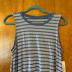 Time & Tru  Women's Sleeveless Dress Blue White Striped NWT Size Large 12-14 Photo 1