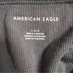 American Eagle  AEO Black Grey Ribbed Stretch Tie Neck Halter Top Size Large 0127 Photo 2