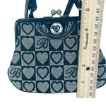Brighton Kisslock Heart Purse Mini Shoulder Bag Black Silver Checkered Y2K Photo 3