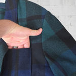 Pendleton 80s Vintage  Black Watch Green Navy Plaid Wool Deadstock Blazer Size 12 Photo 3