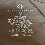 Klassy Network KN  Women's Tan Knit Long Sleeve Square Neck Crop Top Size M Photo 2