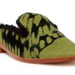 Free People Butterfly Effect Faux Fur Mule Size 38 Green Slip On Flat Loafer New Photo 0