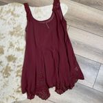 Free People Beaded Maroon Chiffon Sheer Tunic Dress Photo 1