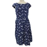 Emily & Fin Navy Airplane Print Cotton Dress Sz M Blue Size M Photo 1