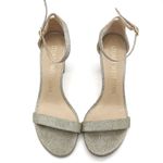 Stuart Weitzman  Nudistcurve 75 Glitter Block Heel Sandals Platino Size 7 Wedding Photo 11