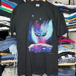 Delta NWOT Vintage Wild Side Alien Crater Universe Black Crewneck Short Sleeve T-shirt Sz Large Photo 0