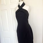 Adelyn Rae  Halter Black Sheath Asymmetrical Dress Photo 3