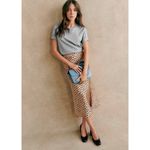 Sézane NWT Sezane Sandy in Leopard Spotted Satin A-line Midi Skirt 38 / 6 Photo 1