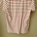 Madewell  Stripped V-Neck Tee Shirt White/Orange Sz Medium Photo 7