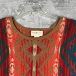 Denim & Supply Ralph Lauren Sweater Orange Aztec Knit Pullover 3/4 Sleeve Size M Red Size M Photo 3