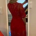 Red Lace Jumpsuit Photo 1