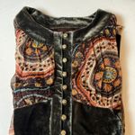 Theme Velvet Boho Print Mini Dress Women's Size L Retro Festival Style Size L Photo 4