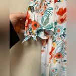 Counterparts 2/$12 Red Poppy Floral Tie Sleeve Spring Blouse Size Small Photo 5