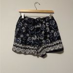 Blue Rain  High Waist Navy Floral Shorts Photo 2