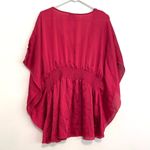 Torrid OLD TAG Plus Size Raspberry Red Beaded Sequin Satin Kimono Sleeve Blouse Photo 8