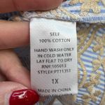 Savanna Jane Plus 1X Striped Embroidery Tank Top Bohemian Nautical Babydoll NEW Blue Photo 7