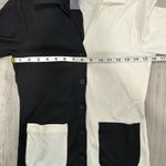 Terez NWT  Ribbed Button Cardigan Sweater Black White Split Colorblock Size XS Photo 2