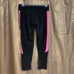 PINK - Victoria's Secret  black hot pink mesh ankle leggings, S GUC Photo 1