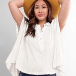 Free People Low Down Henley Top white sz M Photo 0