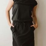 ALBION FIT Going Places Cap Sleeve Athleisure Dress in Black Size ST Small Tall Photo 13