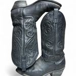 Black leather cowboy boots Size 7.5 Photo 1