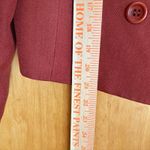 Malcolm & Co Silk Wool Blend Cropped Blazer Jacket Size 8 Double Breasted Red Photo 3