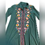 Andree by Unit Bold Green Oversized Floral Embroidered Button-Down Artsy Indie Vibes Sz S Indie Photo 6