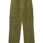Free People  NWT Ezra Cargo Pants Women’s Size 27 Green Cotton Utility Photo 0