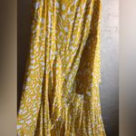 Maeve Anthropologie  Yellow White Patterned wide leg Jumper maxi 8 resort wear Photo 2